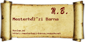 Mesterházi Barna névjegykártya